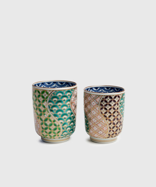 Shonzui Pattern Porcelain Teacups ‚Äì Set of 2
